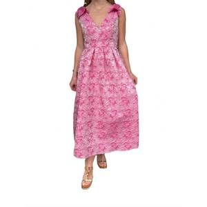 NEW THE BLUE COLLECTION women's rosette jacquard tea length gown in pink
